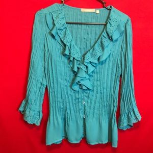 Pretty Ruffled Long Sleeve Blouse
